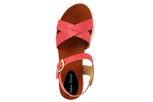 Carica l&#39;immagine nel visualizzatore di Gallery, Sandali platform Donna in Pelle Rosso
