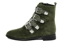 Carica l&#39;immagine nel visualizzatore di Gallery, Stivaletto biker Donna in Pelle Verde
