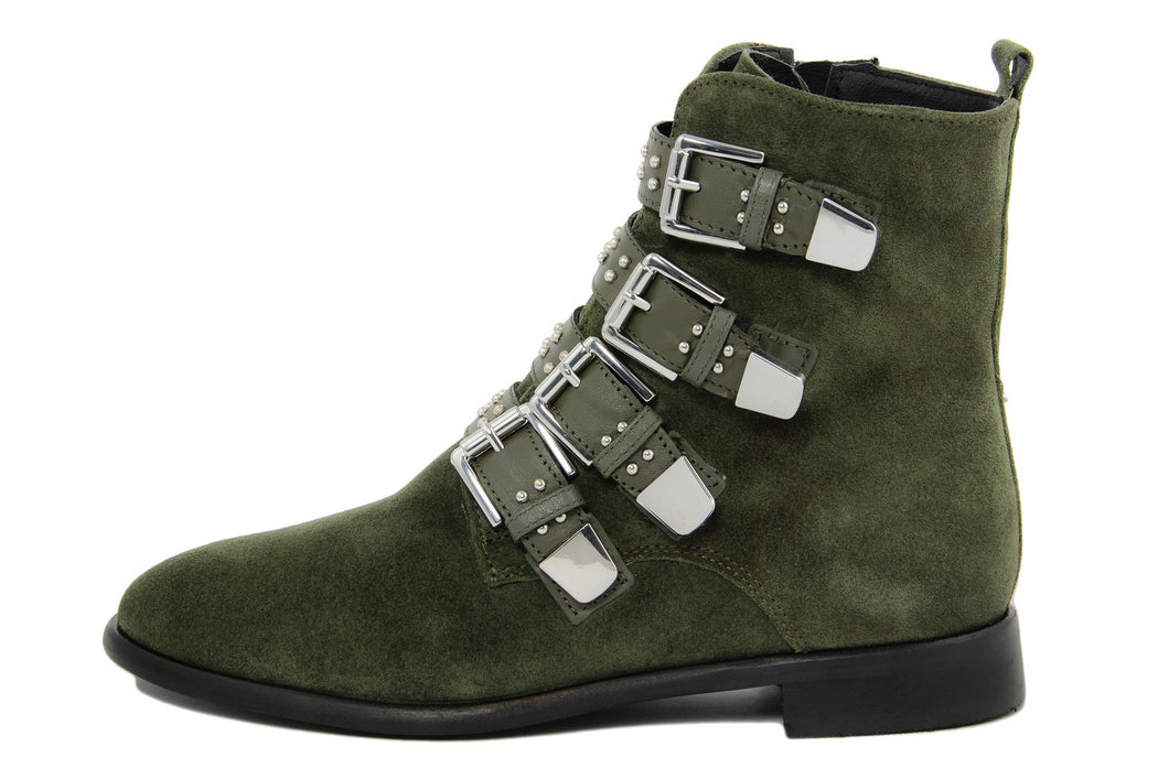 Stivaletto biker Donna in Pelle Verde