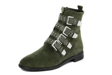 Carica l&#39;immagine nel visualizzatore di Gallery, Stivaletto biker Donna in Pelle Verde
