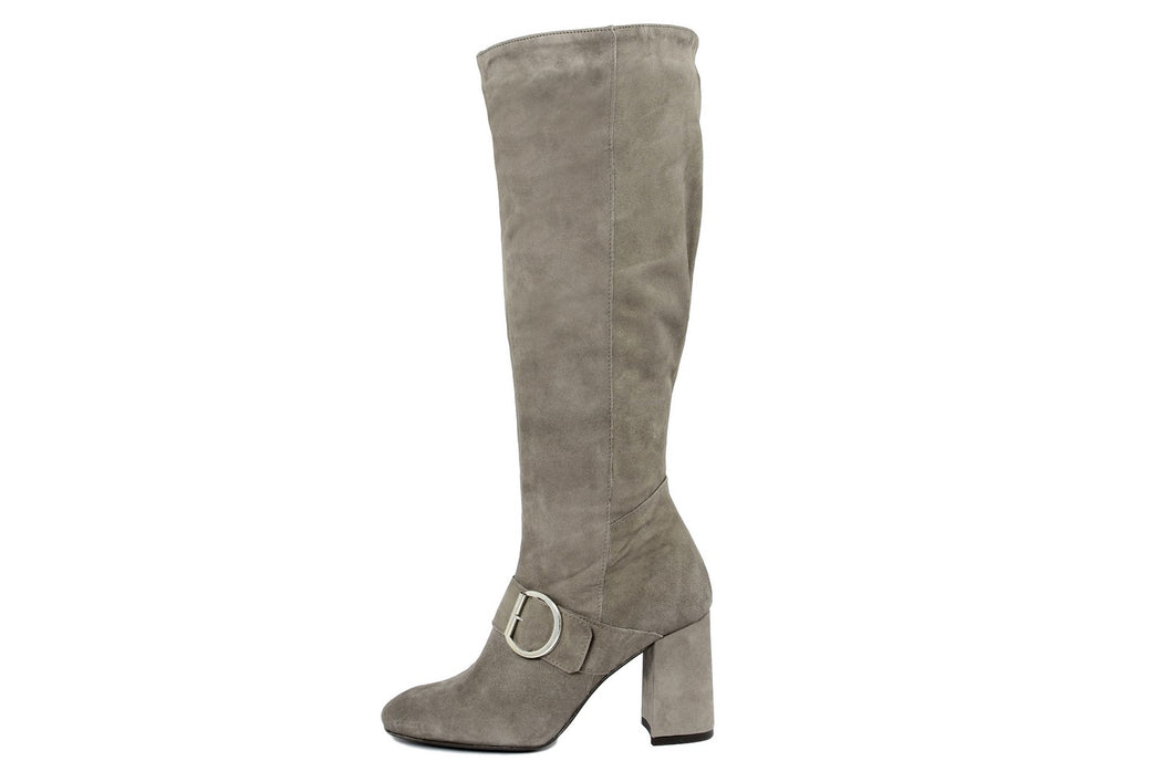 Stivale con tacco Donna in Pelle Grigio