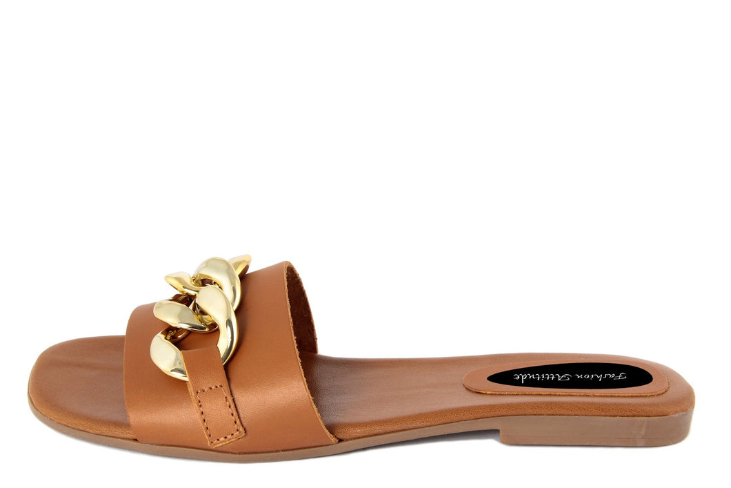 Sandali flat Donna colore Cuoio