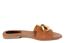 Carica l&#39;immagine nel visualizzatore di Gallery, Sandali flat Donna colore Cuoio
