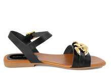 Carica l&#39;immagine nel visualizzatore di Gallery, Sandali flat Donna colore Nero

