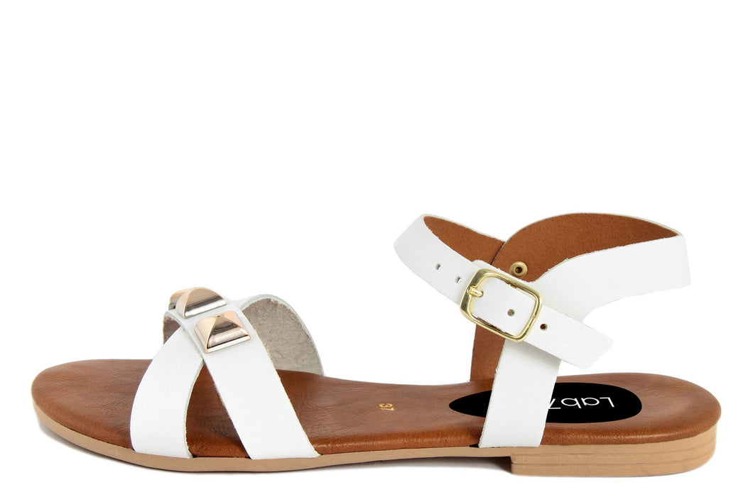 Sandalo in pelle Donna colore Bianco