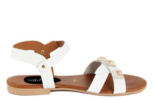 Carica l&#39;immagine nel visualizzatore di Gallery, Sandalo in pelle Donna colore Bianco
