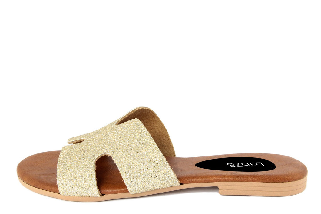 Sandalo in pelle Donna colore Dorato