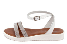 Carica l&#39;immagine nel visualizzatore di Gallery, Sandalo Donna platform in pelle Bianco Dorato
