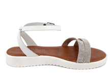 Carica l&#39;immagine nel visualizzatore di Gallery, Sandalo Donna platform in pelle Bianco Dorato
