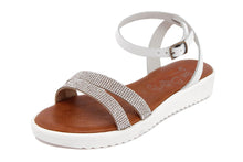 Carica l&#39;immagine nel visualizzatore di Gallery, Sandalo Donna platform in pelle Bianco Dorato
