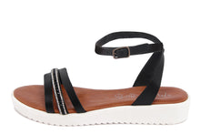 Carica l&#39;immagine nel visualizzatore di Gallery, Sandalo Donna platform in pelle Nero
