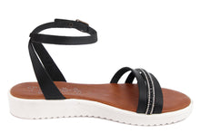 Carica l&#39;immagine nel visualizzatore di Gallery, Sandalo Donna platform in pelle Nero
