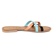 Carica l&#39;immagine nel visualizzatore di Gallery, Sandali flat Donna in Pelle Multicolore

