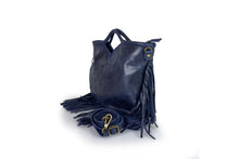 Carica l&#39;immagine nel visualizzatore di Gallery, Borse Donna colore Blu in pelle Made in Italy

