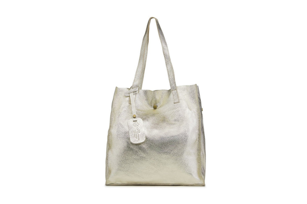 Borse Donna colore Dorato in pelle Made in Italy