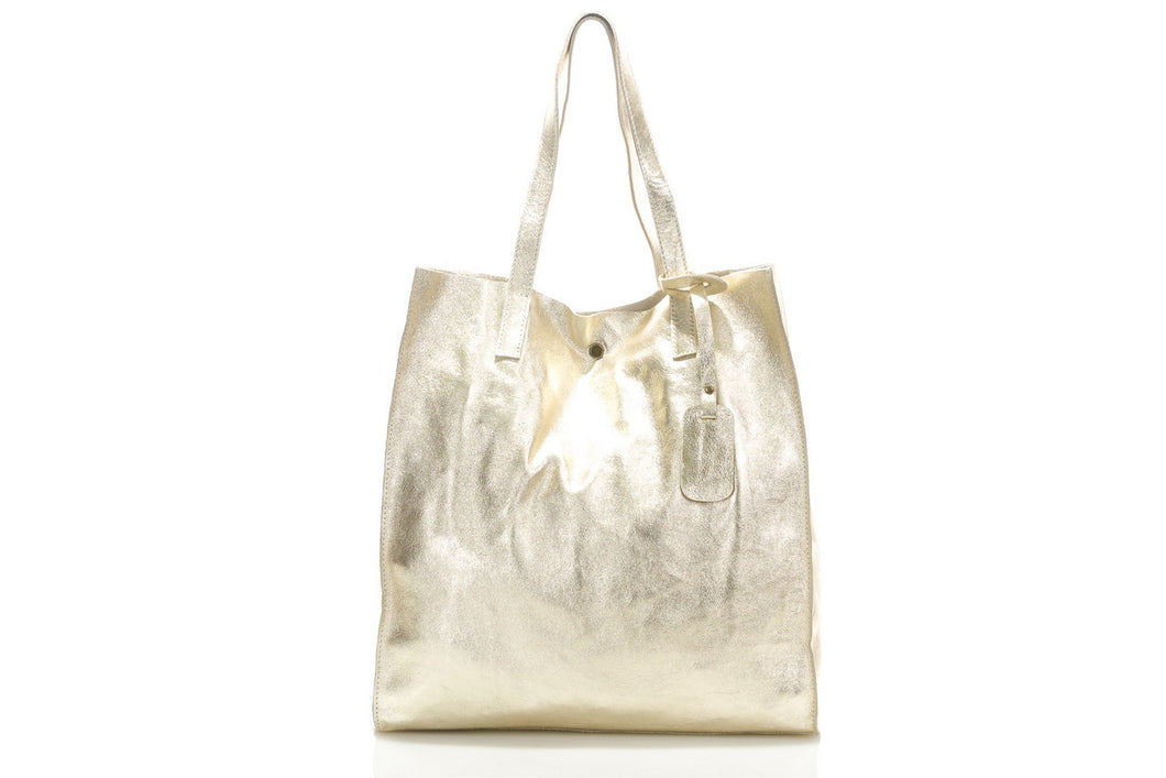 Borse Donna colore Dorato in pelle Made in Italy