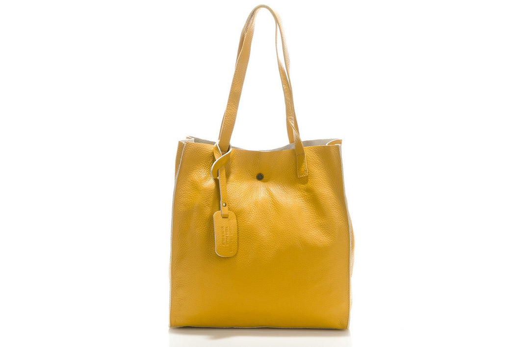 Borse Donna colore Giallo in pelle Made in Italy