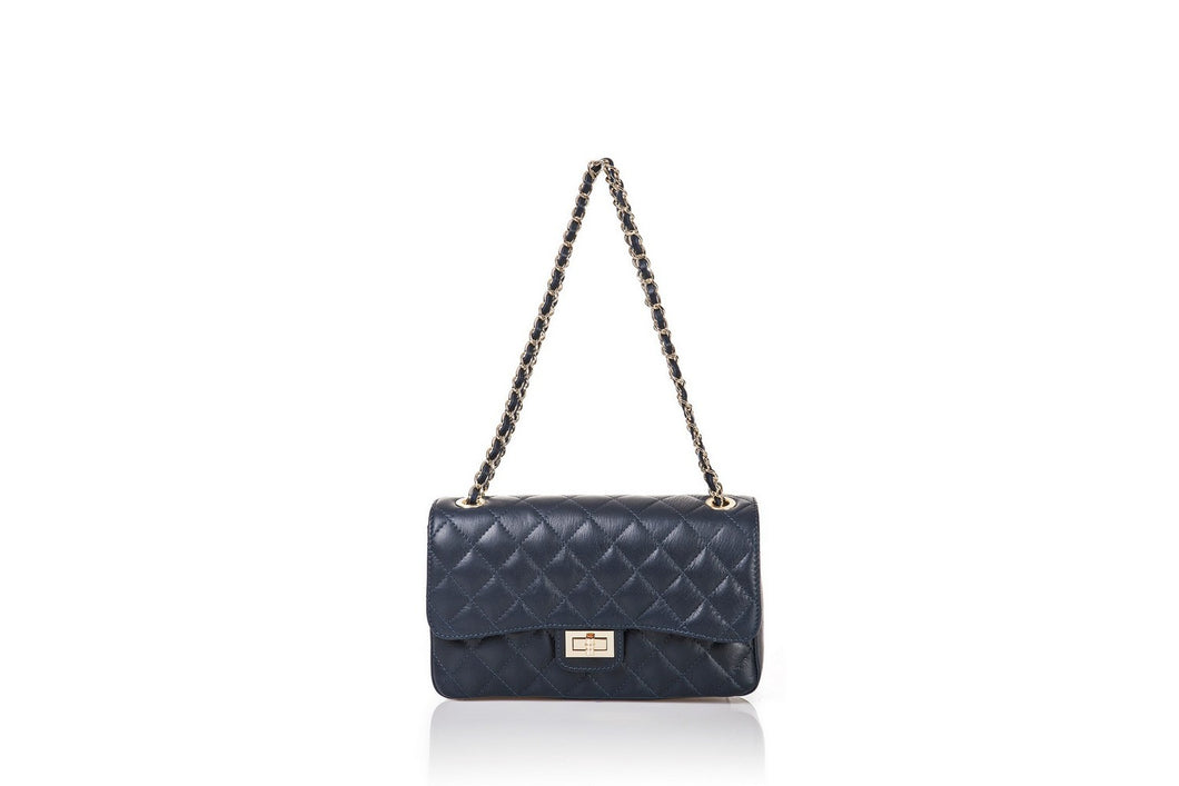 Borse Donna colore Blu in pelle Made in Italy