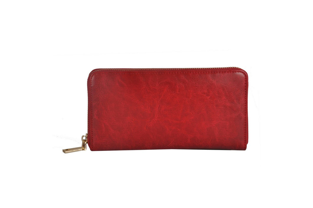 Portafogli Donna colore Rosso in pelle Made in Italy