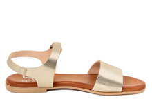 Carica l&#39;immagine nel visualizzatore di Gallery, Sandali flat Donna in Pelle Dorato
