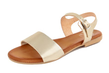 Carica l&#39;immagine nel visualizzatore di Gallery, Sandali flat Donna in Pelle Dorato

