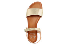Carica l&#39;immagine nel visualizzatore di Gallery, Sandali flat Donna in Pelle Dorato
