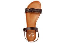 Carica l&#39;immagine nel visualizzatore di Gallery, Sandali flat Donna in Pelle Marrone
