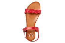 Carica l&#39;immagine nel visualizzatore di Gallery, Sandali flat Donna in Pelle Rosso
