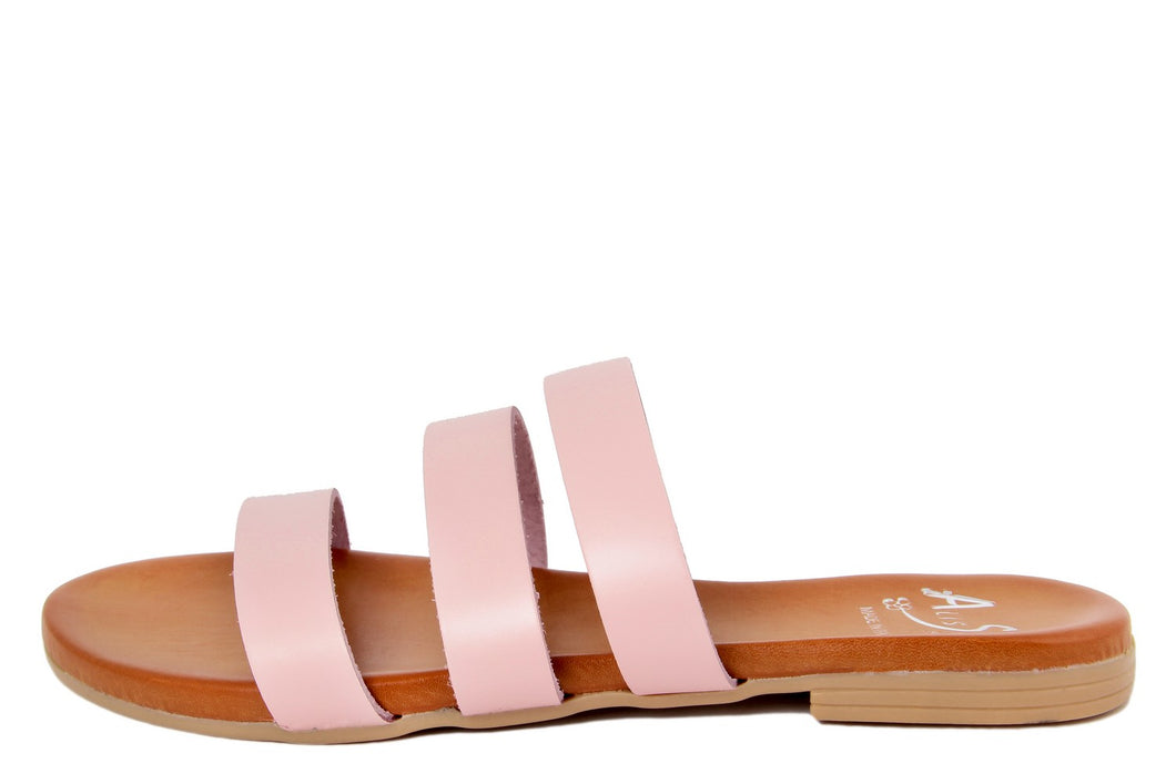 Sandali flat Donna in Pelle Rosa