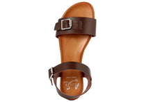 Carica l&#39;immagine nel visualizzatore di Gallery, Sandali flat Donna in Pelle Marrone

