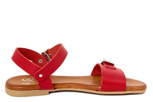 Carica l&#39;immagine nel visualizzatore di Gallery, Sandali flat Donna in Pelle Rosso
