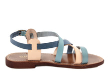 Carica l&#39;immagine nel visualizzatore di Gallery, Sandalo Donna in pelle colore Blu
