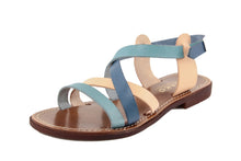 Carica l&#39;immagine nel visualizzatore di Gallery, Sandalo Donna in pelle colore Blu
