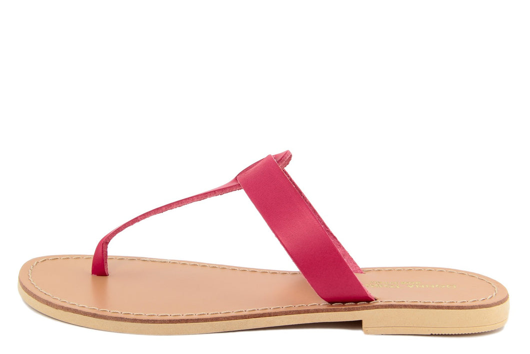 Sandalo flat in Pelle Rosa