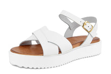 Carica l&#39;immagine nel visualizzatore di Gallery, Sandali platform Donna in Pelle Bianco
