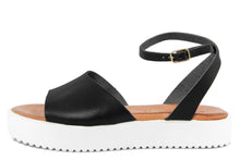 Carica l&#39;immagine nel visualizzatore di Gallery, Sandali platform Donna in Pelle Nero
